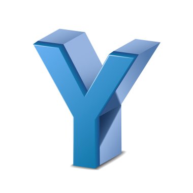 3D mavi mektup Y