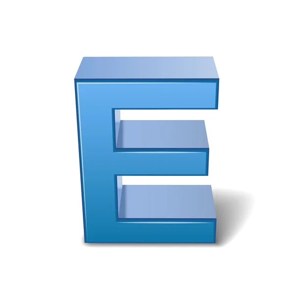 3d lettre bleue E — Image vectorielle