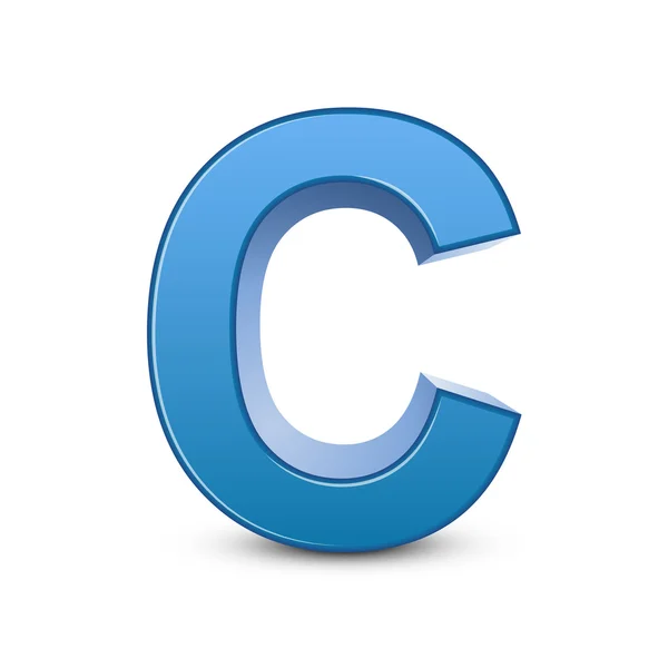 3D modré písmeno C — Stockový vektor