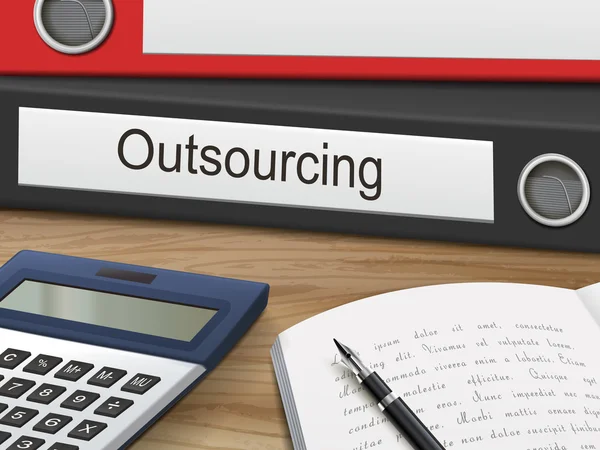 Outsourcing auf Aktenordner — Stockvektor