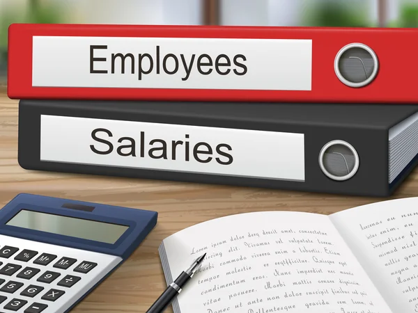 Employees and salaries binders — Stock Vector