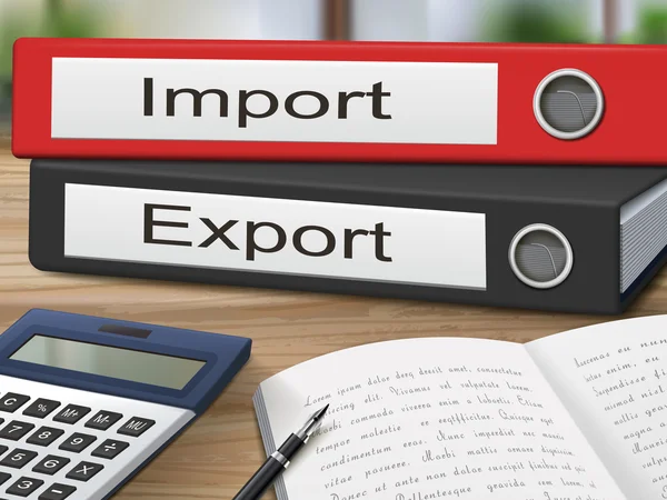 Importación y exportación de aglutinantes — Vector de stock