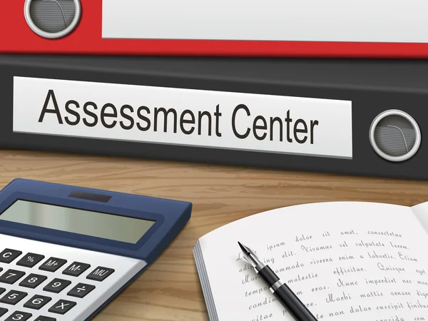 Assessment center on binders — Stock Vector