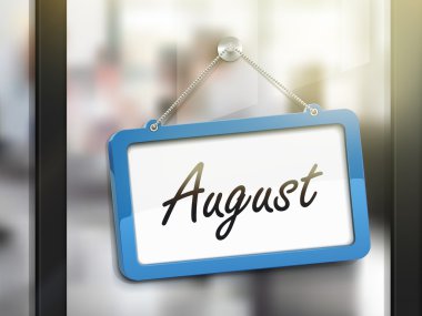 August hanging sign  clipart