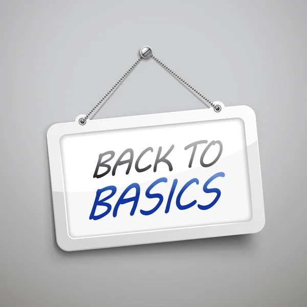 Back to basics hanging sign — Stock Vector