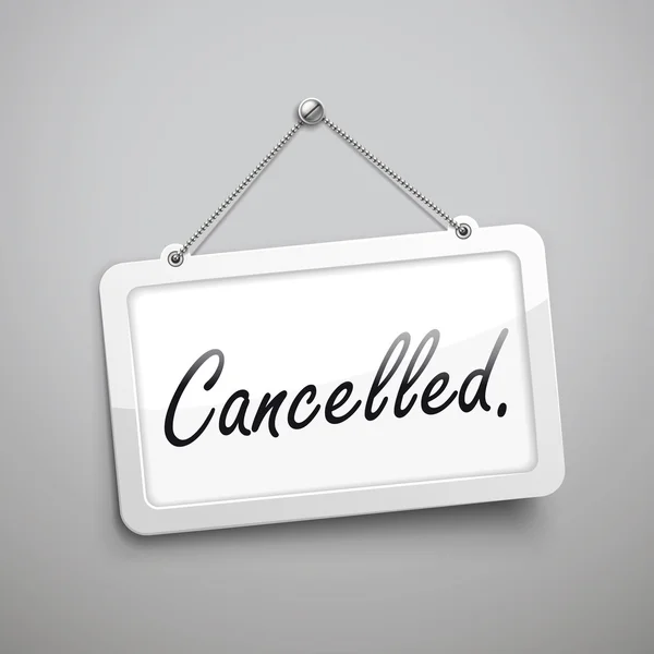 Cancelled hanging sign — Stock Vector