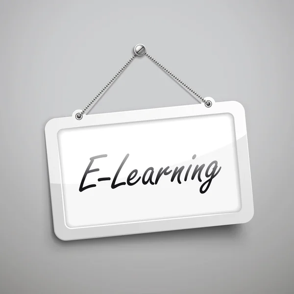 E-learning signo colgante — Archivo Imágenes Vectoriales