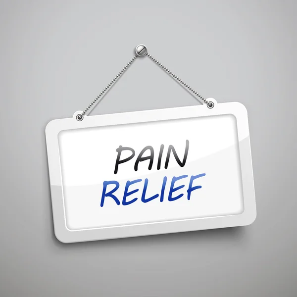 Pain relief hanging sign — Stock Vector