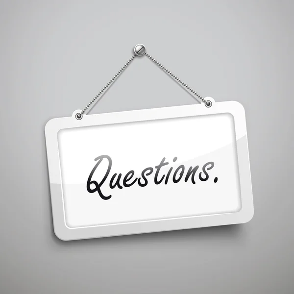 Questions hanging sign — Stock Vector