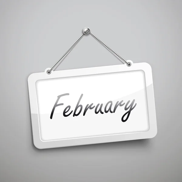 Signo colgante febrero — Vector de stock