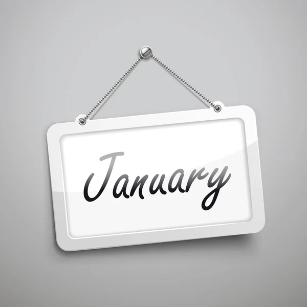 Januari opknoping sign — Stockvector