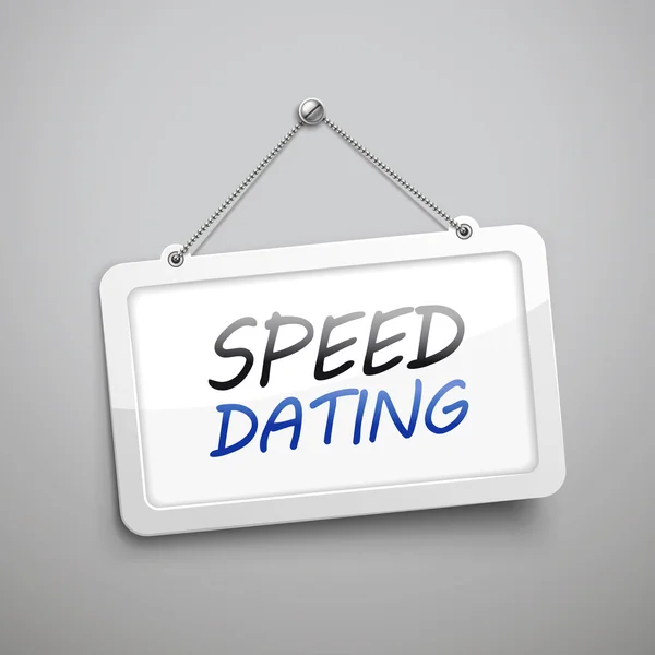 Speed dating hanging sign — Stock Vector