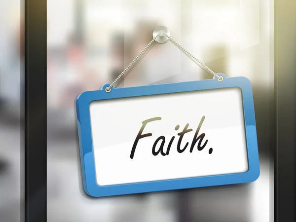 Faith hanging sign — Stock Vector