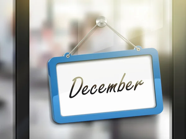 December hanging sign — Stock Vector