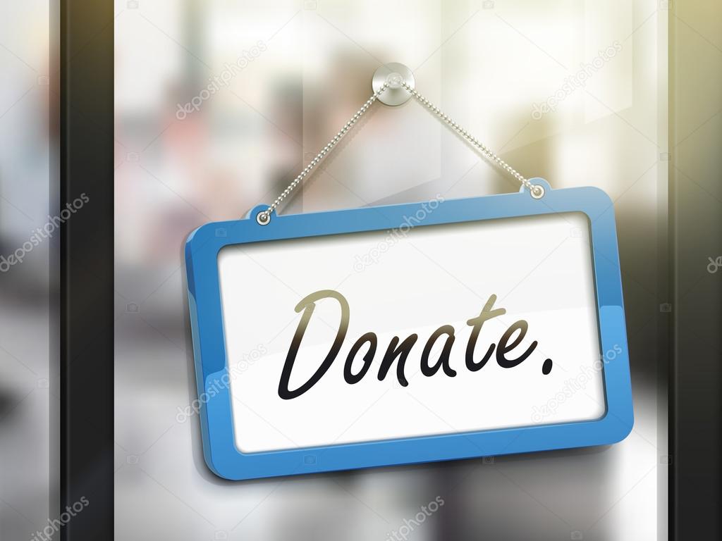donate hanging sign