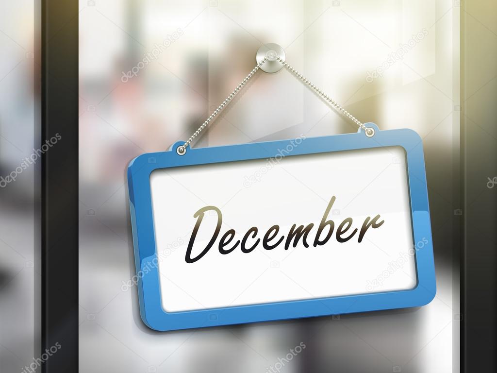 December hanging sign