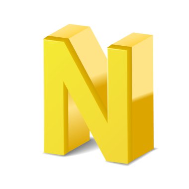 3D sarı harf N