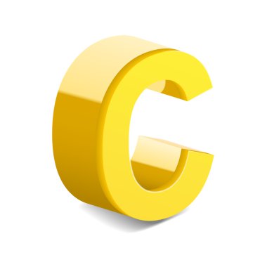 3D sarı harf C