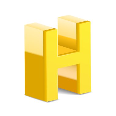 3D sarı harf H 
