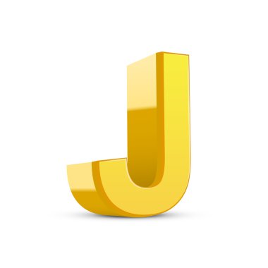 3D sarı harf J 