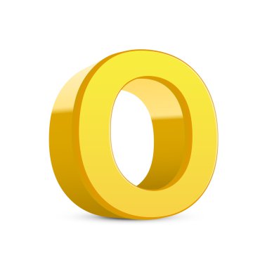 3D sarı harf O