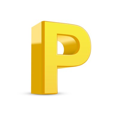 3D sarı harf P