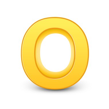 3D sarı harf O
