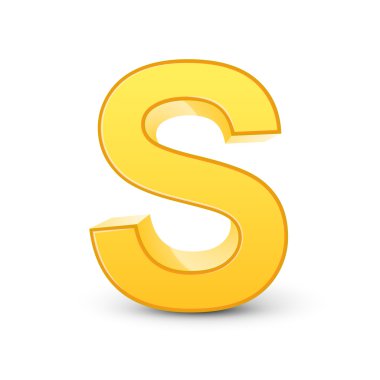 3D sarı Harf S 