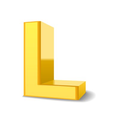 3D sarı harf L