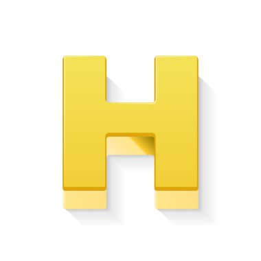 3D sarı harf H 
