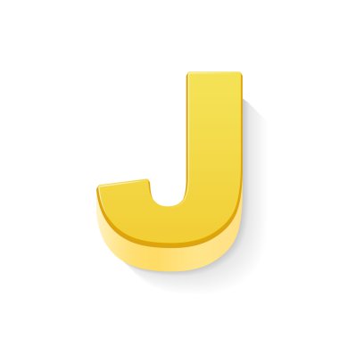 3D sarı harf J 