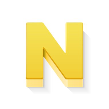 3D sarı harf N