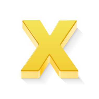 3D sarı harf X