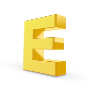 3D sarı harf E