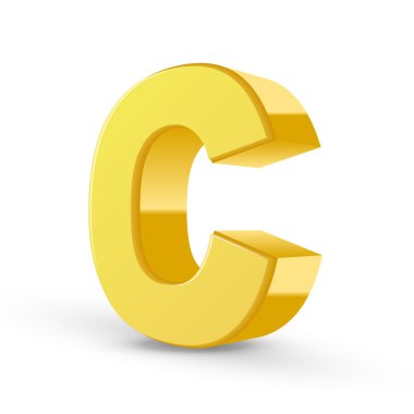 3D sarı harf C