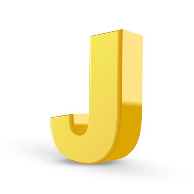 3D sarı harf J 