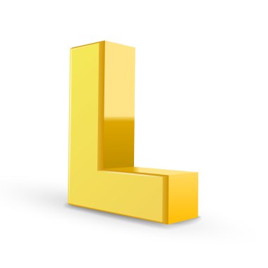 3D sarı harf L