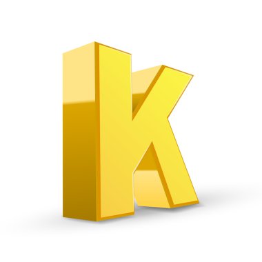 3D sarı harf K 