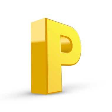 3D sarı harf P