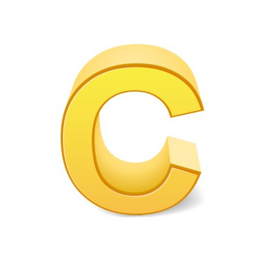 3D sarı harf C