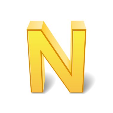 3D sarı harf N