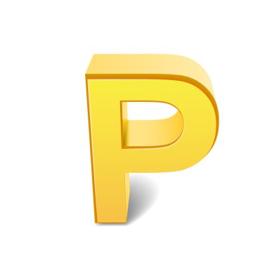 3D sarı harf P