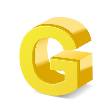 3D sarı harf G
