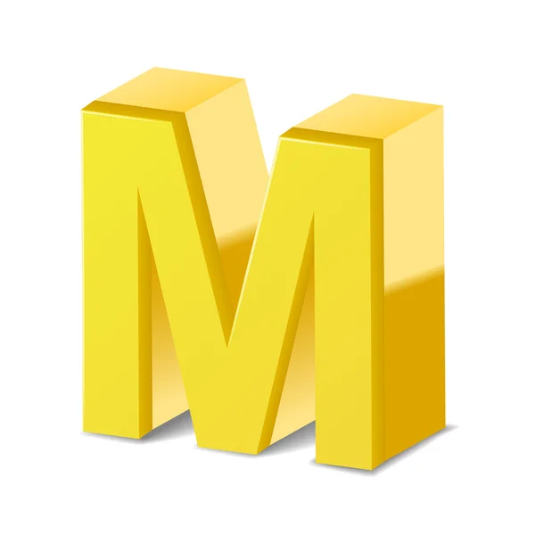 3d lettre jaune M — Image vectorielle