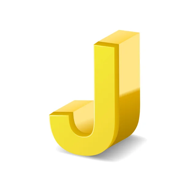 3d letra amarilla J — Vector de stock