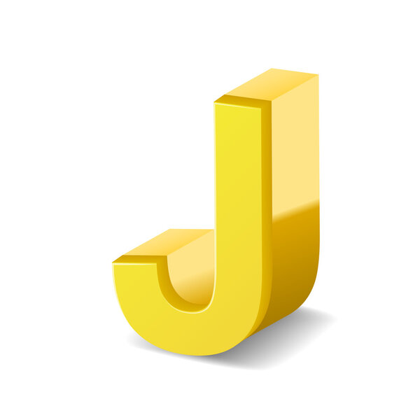 3d yellow letter J 