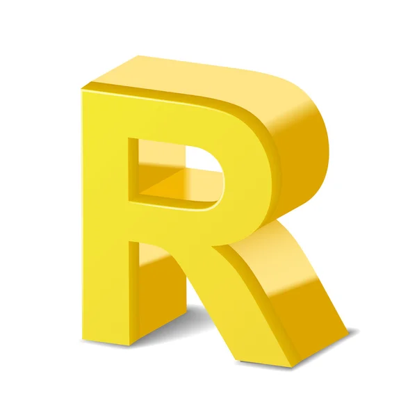 3d yellow letter R — Stock Vector