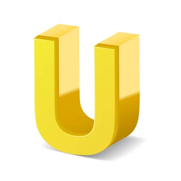 3D-gele letter U — Stockvector