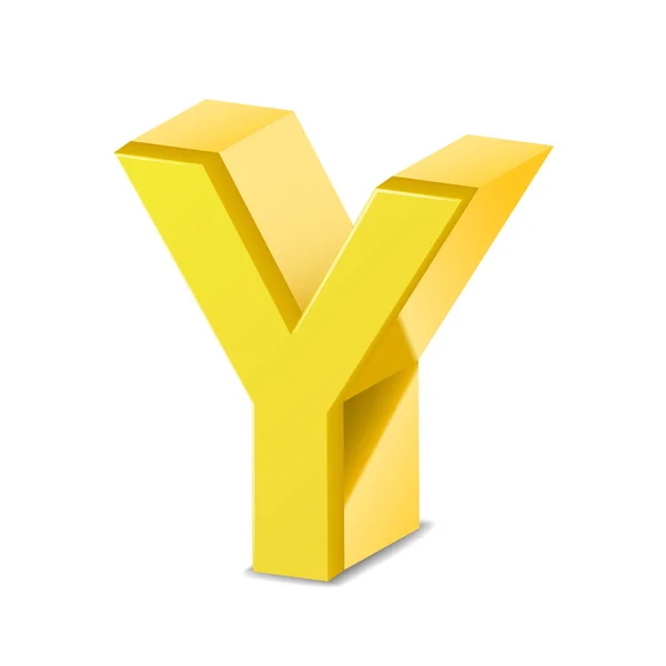 3d yellow letter Y — Stock Vector