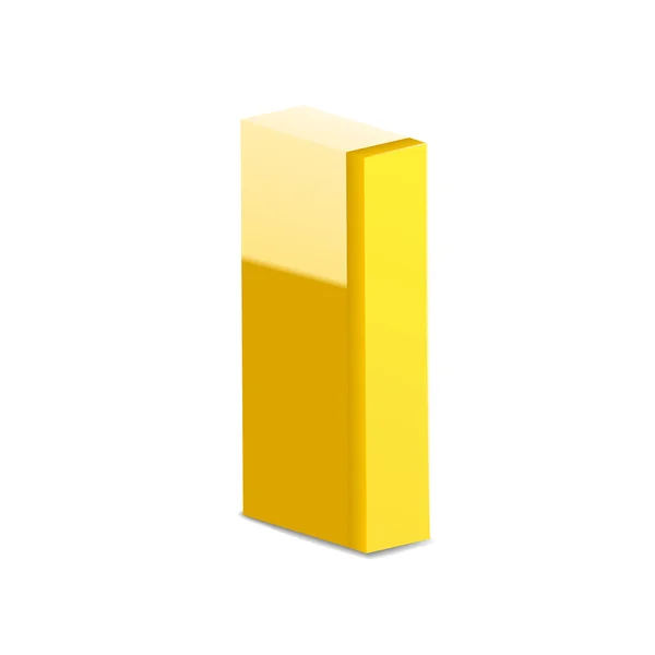 3d amarillo letra I — Vector de stock